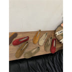 Damen elegante Slipper aus weichem Veloursleder R&B