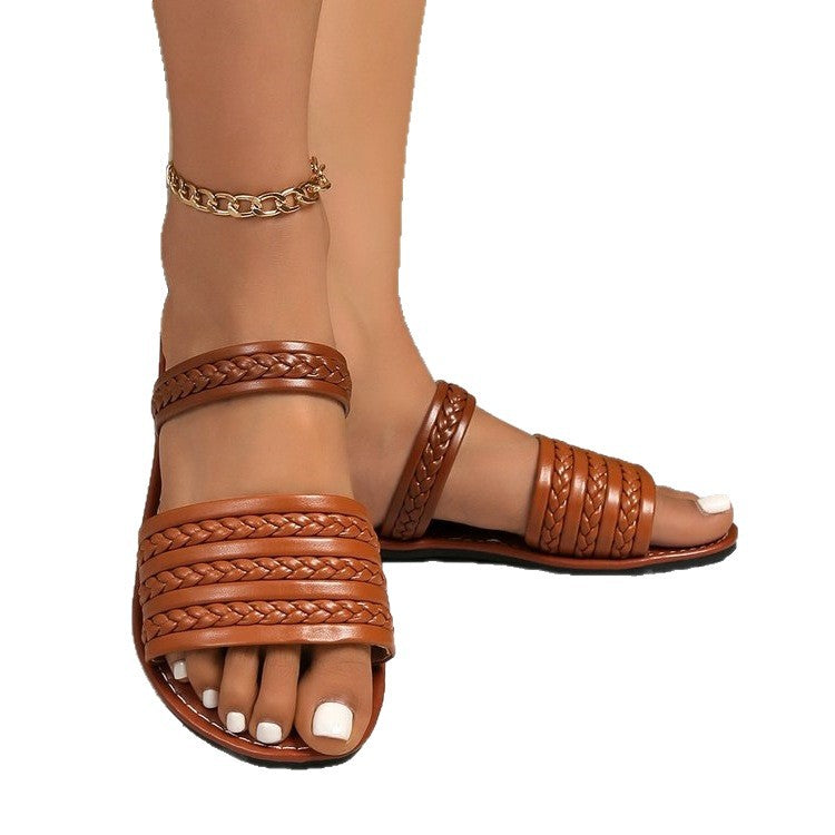 Damen Komfortable Riemchensandalen mit geflochtenem Design R&B