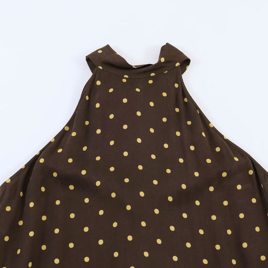 Damen Maxikleid mit elegantem Volant und modernem Punkdesign R&B