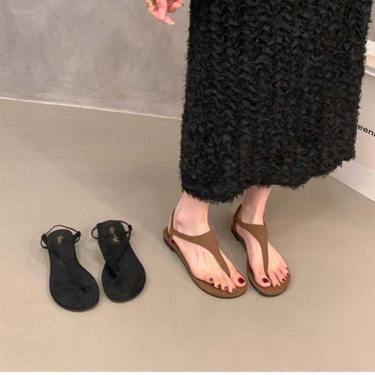 Damen Zehentrenner-Sandalen mit verstellbarem Riemen und rutschfester Sohle R&B