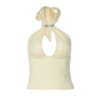 Damen Top mit raffiniertem Halterneck-Design und eleganter Schnalle R&B