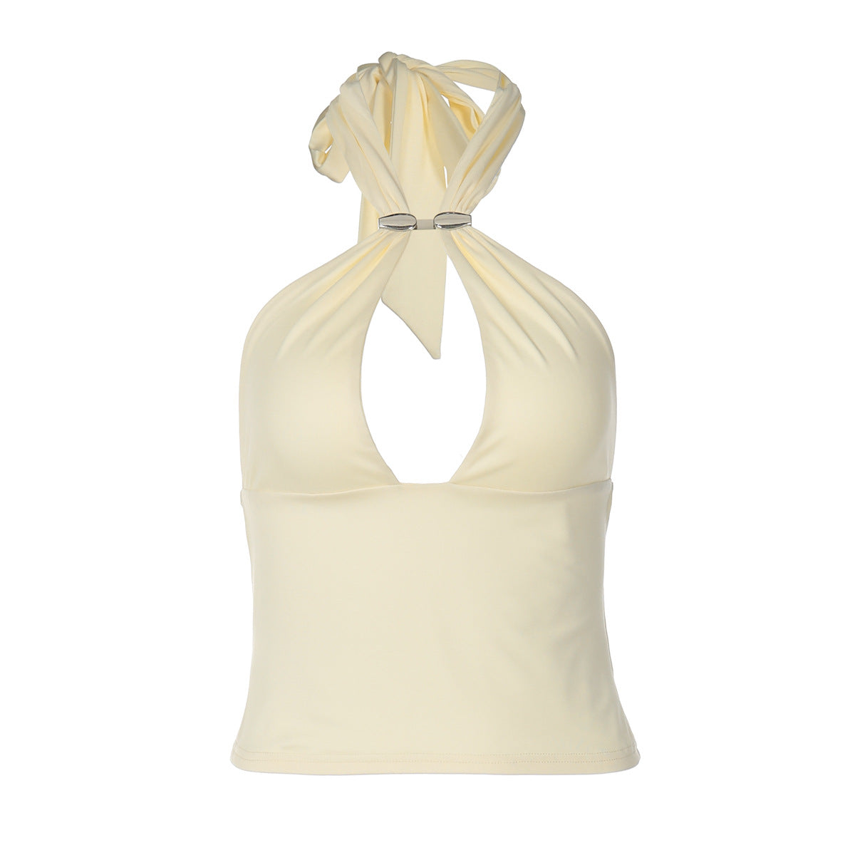 Damen Top mit raffiniertem Halterneck-Design und eleganter Schnalle R&B