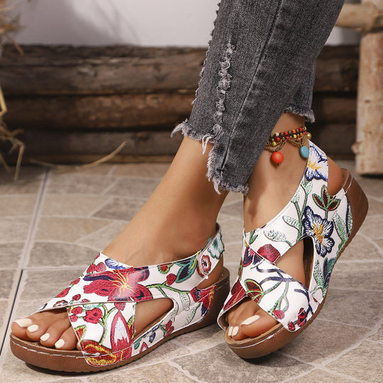 Damen modische Slingback-Sandalen mit stylishem Krokodil-Design und komfortablem Fußbett R&B