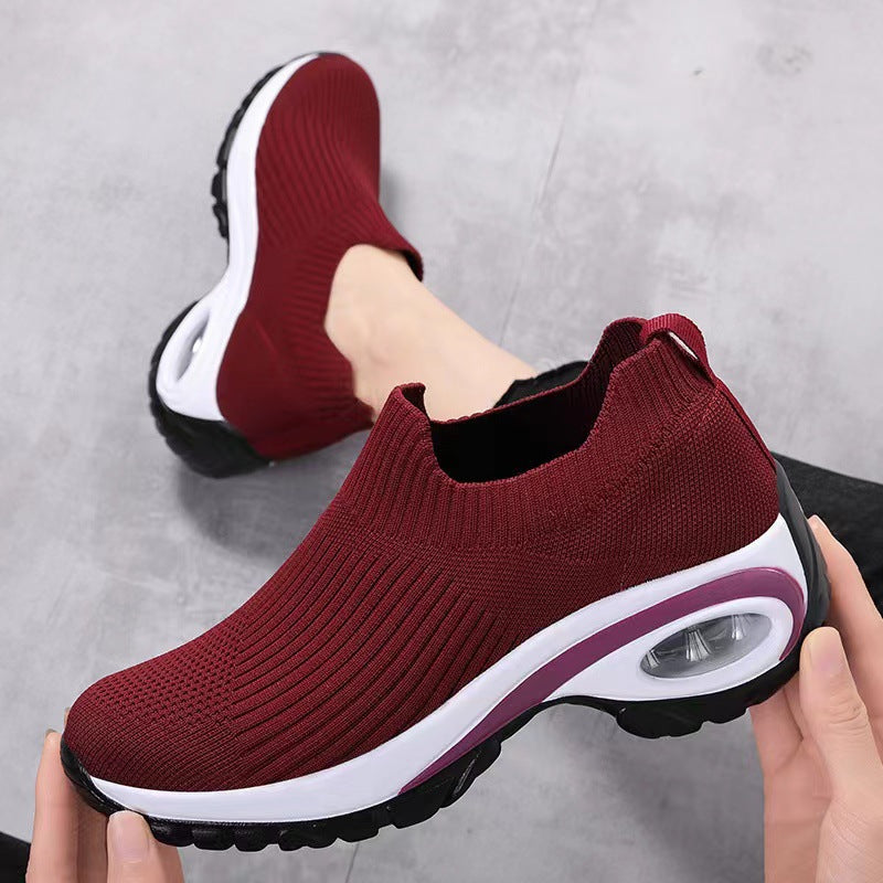 Damen Sneakers mit atmungsaktivem Strickdesign und stoßdämpfender Sohle R&B