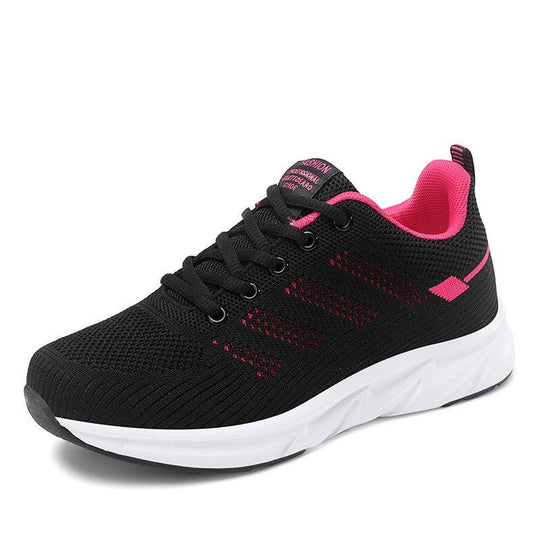 Damen nan leichtgewichtige atmungsaktive Strick-Laufschuhe mit viskoelastischer Einlegesohle und stoßdämpfender Zwischensohle R&B