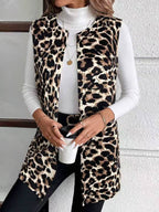 Damen Mode Weste mit Leopardenmuster R&B