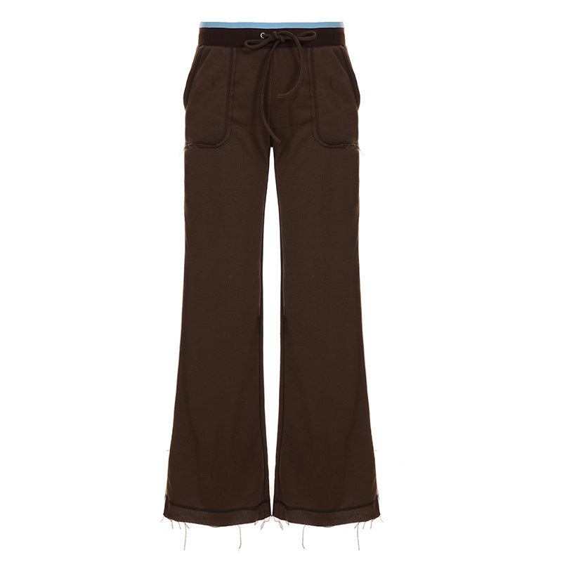 Damen komfortable Freizeithose mit breitem Bein und elastischem Bund R&B