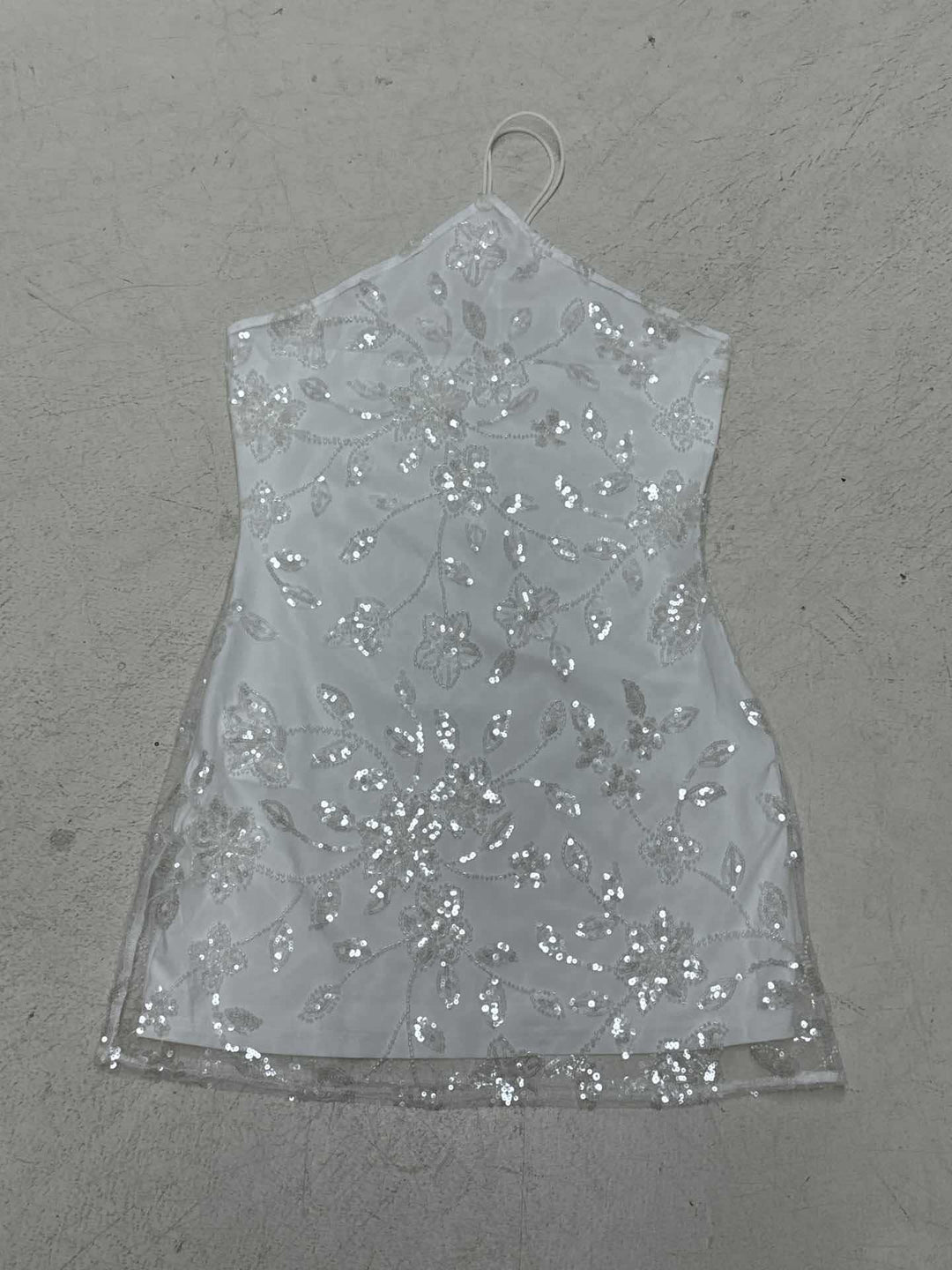 Damen festliches Spitzenkleid mit glitzernden Paillettenverzierungen R&B