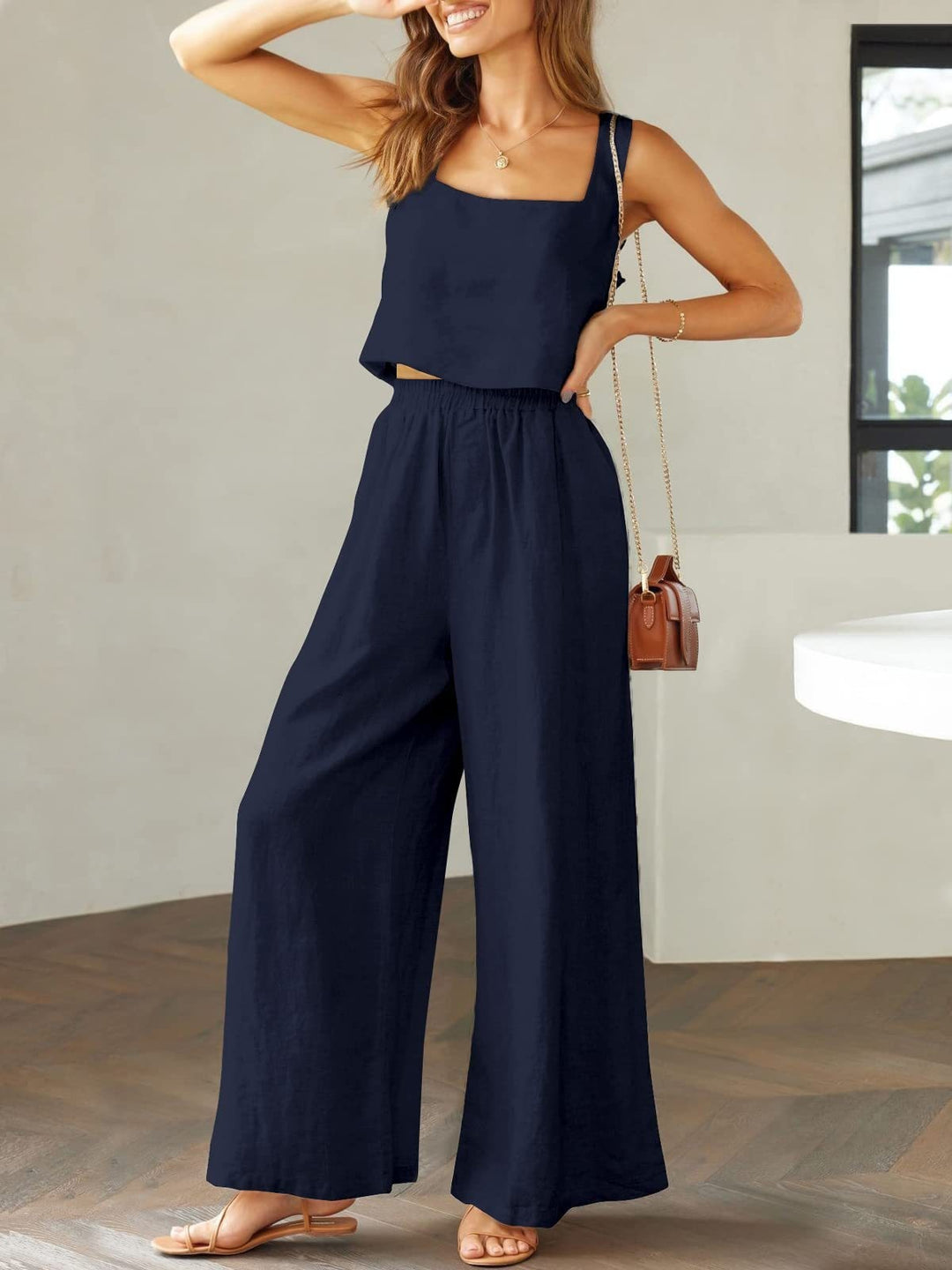 Damen luftiges Zwei-teiliges Ensemble mit lockerem Schnitt R&B