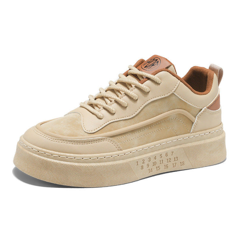 Damen modische Sneakers mit erhöhtem Plateau und robustem Leder R&B