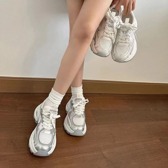 Damen modische Sneakers mit atmungsaktivem Mesh und gepolsterter Laufsohle R&B