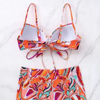 Damen Zweiteiliges Bikini-Set mit hochgezogenem Höschen und verstellbaren Trägern R&B