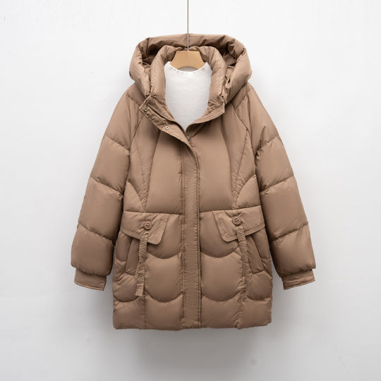 Damen bequeme Steppjacke mit Kapuze R&B