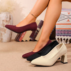 Damen elegante Absatzschuhe mit strukturiertem Obermaterial R&B
