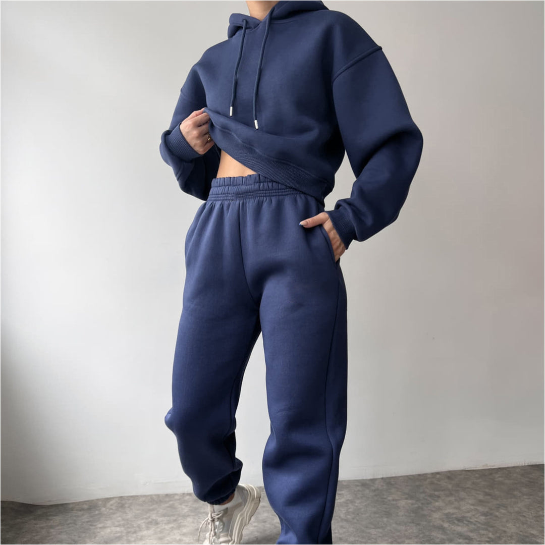 Damen modisches und lässiges Hoodie-Set mit weitem Schnitt R&B