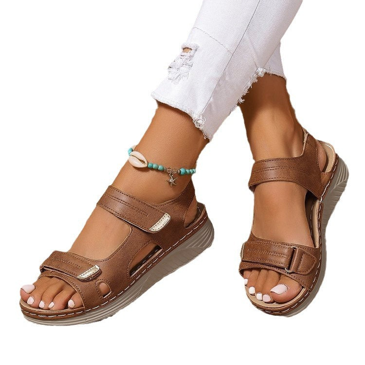 Damen bequeme Sandalen mit verstellbaren Riemen R&B