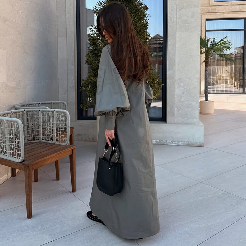 Damen Oversize-Hemdblusenkleid R&B