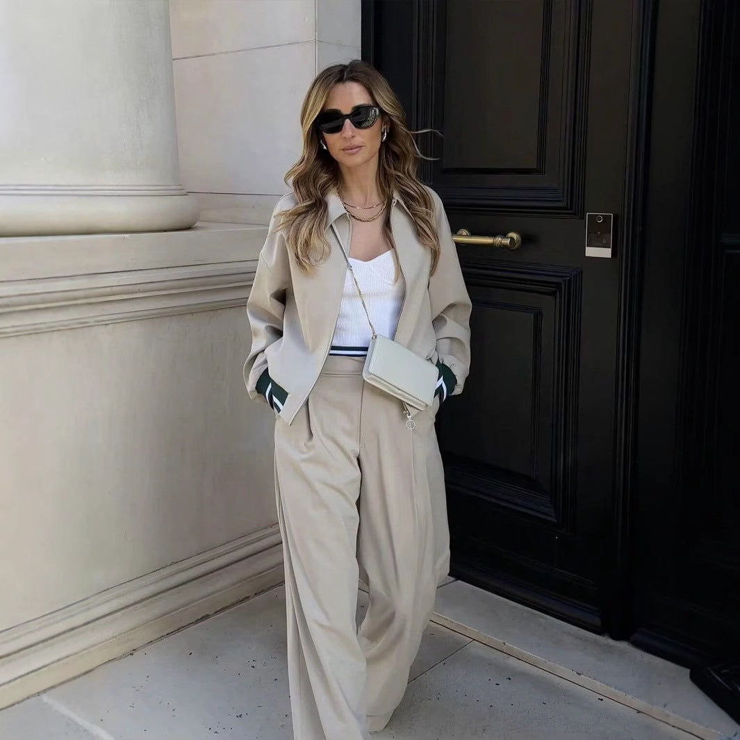 Damen Sportliche Jacke im modernen Oversized-Schnitt mit Stehkragen und Reißverschluss R&B