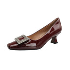 Damen elegante Pumps mit funkelnder Strassschnalle
