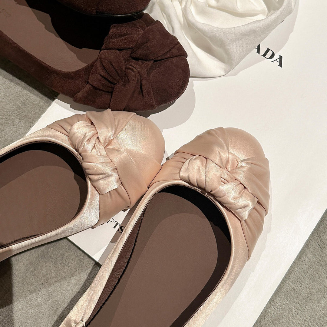 Damen Ballerinas mit weich gepolstertem Futter und eleganter Schleife R&B