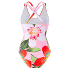 Damen Badeanzug-Set mit floralem Wickelrock und modernem Rüschendesign R&B