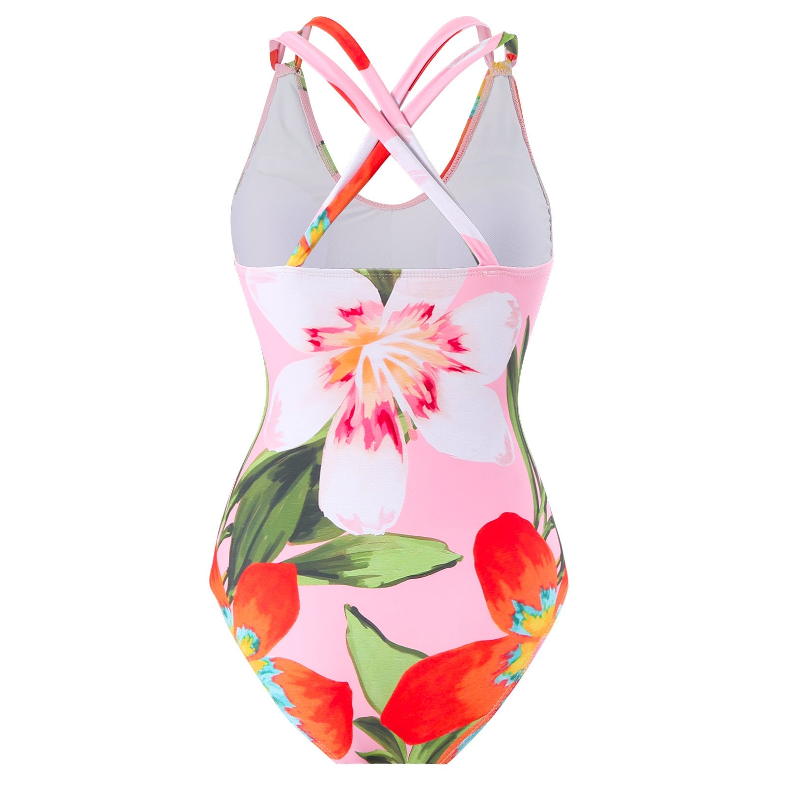 Damen Badeanzug-Set mit floralem Wickelrock und modernem Rüschendesign R&B