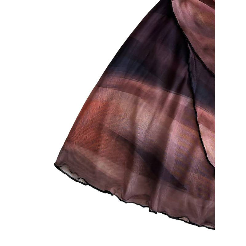 Damen Chiffonkleid mit tiefem V-Ausschnitt und zarter Wickeloptik R&B