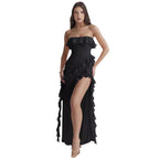Damen Abendkleid im eleganten Rüschenstil EB