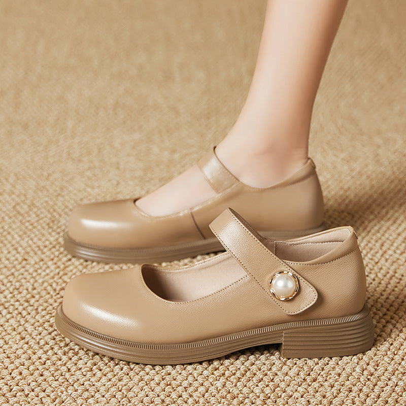 Damen Elegante Mary Jane Ballerinas mit modischem Riemen und bequemem Fußbett R&B
