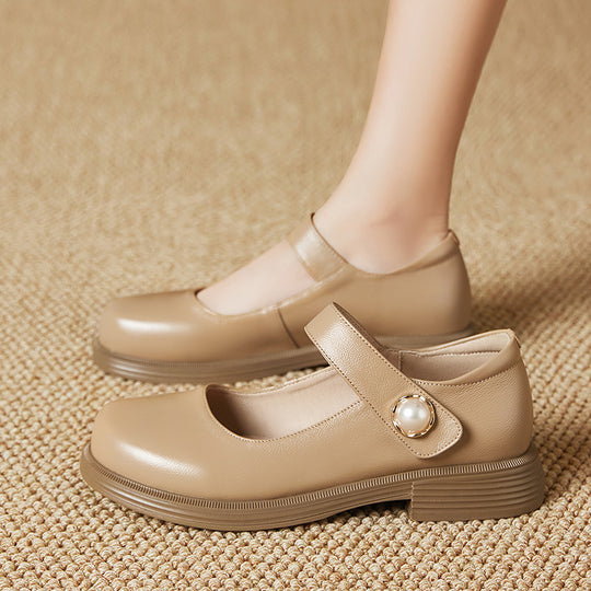 Damen Elegante Mary Jane Ballerinas mit modischem Riemen und bequemem Fußbett R&B