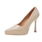 Damen stilvolle spitze High Heels mit glänzender Oberfläche