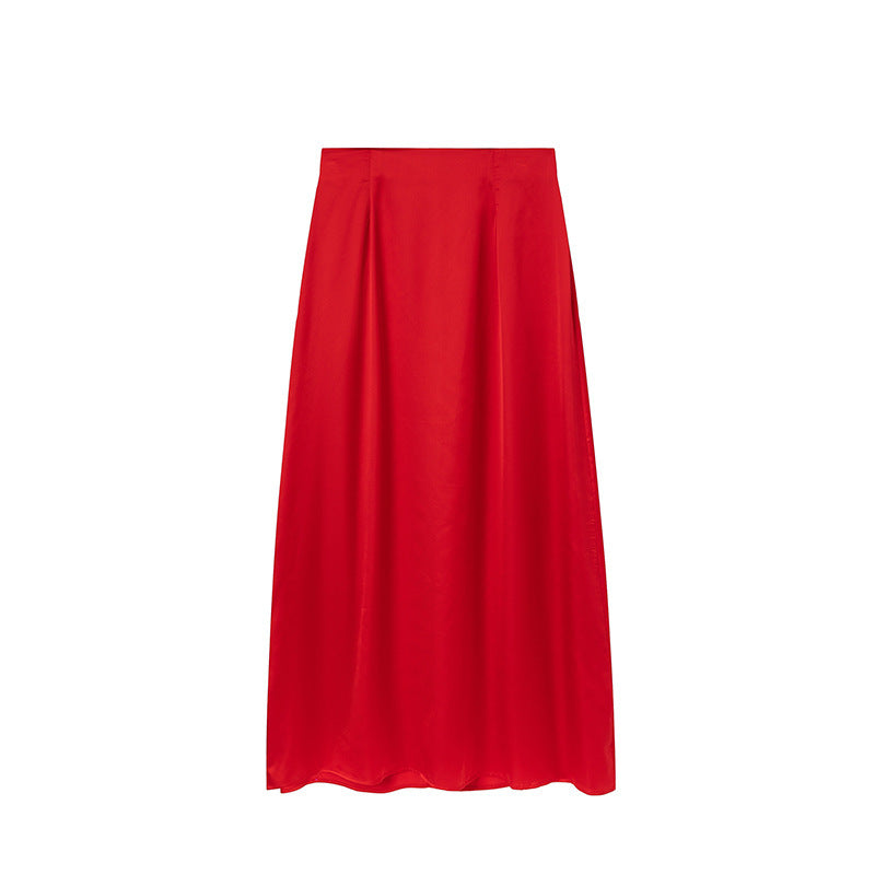 Damen Bodenlanger Satin Maxi-Rock R&B