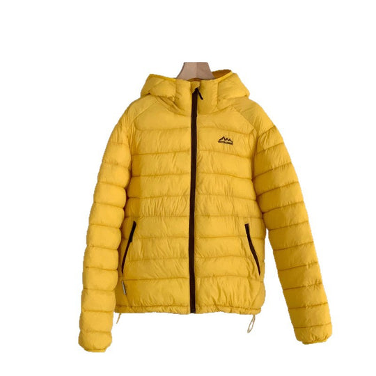 Damen ultraleichte Pufferjacke mit abnehmbarer Kapuze und elastischem Saum R&B