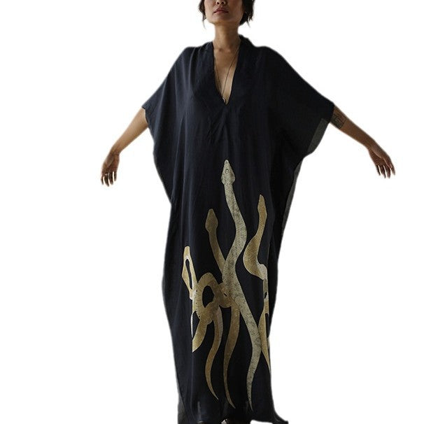 Damen Maxi-Kleid mit einzigartigem Schlangen-Design R&B