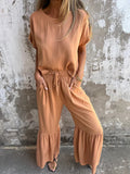 Damen Lässiges Zweiteiler-Set mit weitem Oberteil und komfortabler Hose R&B