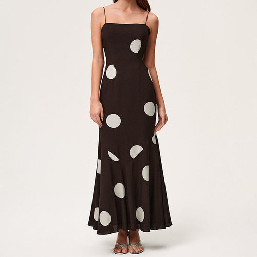 Damen Maxikleid mit elegantem Polka-Dot-Muster R&B
