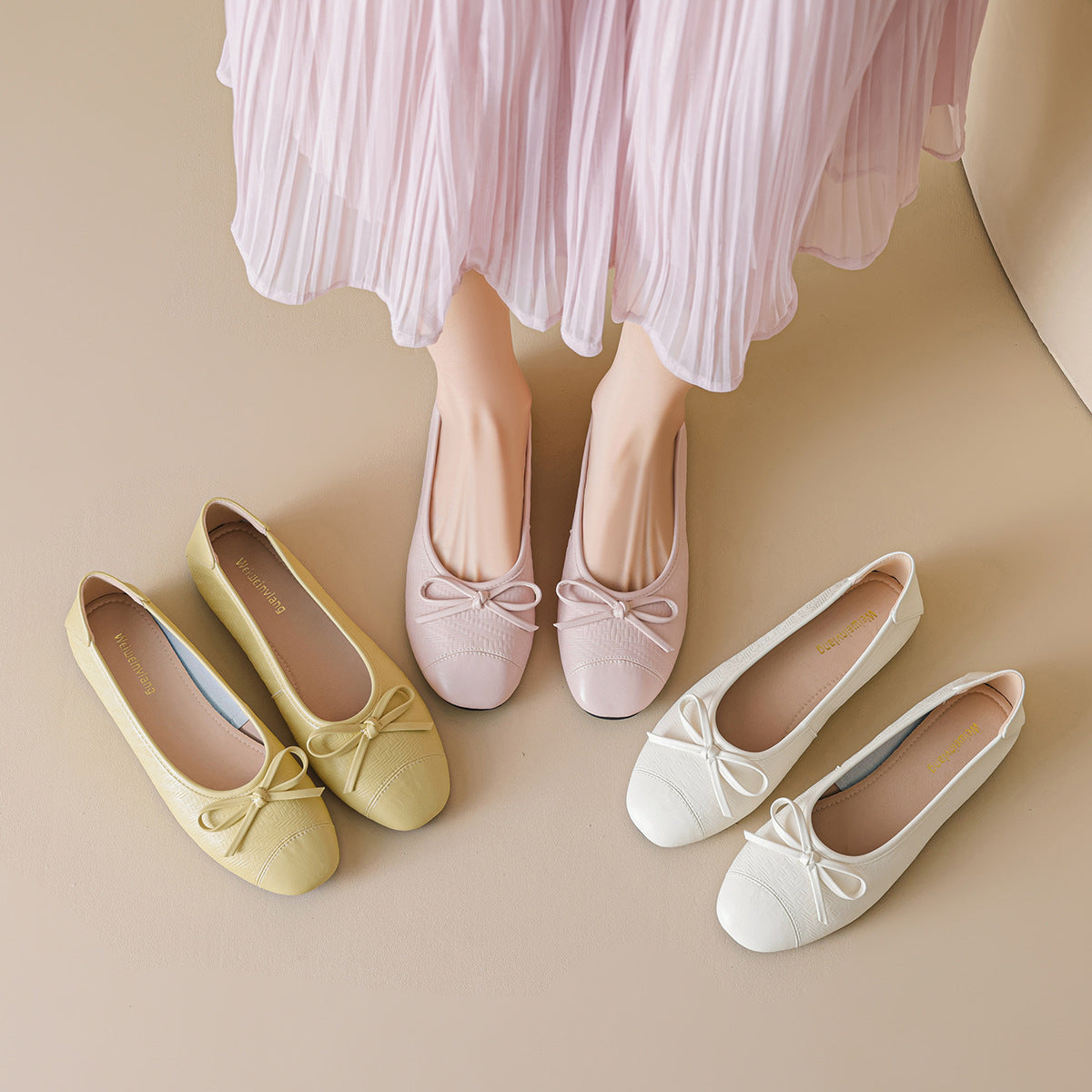 Damen Ballerinas mit dekorativem Schleifen-Design und komfortabler Sohle