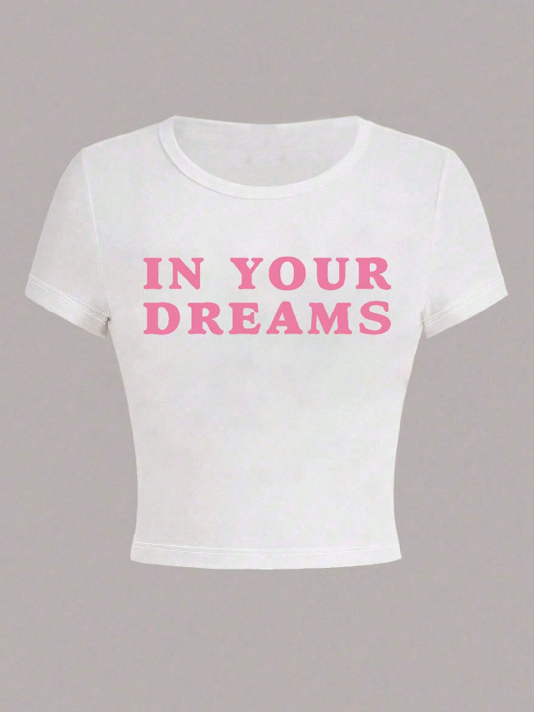 Damen Crop-T-Shirt mit inspirierendem Aufdruck und figurbetontem Schnitt R&B