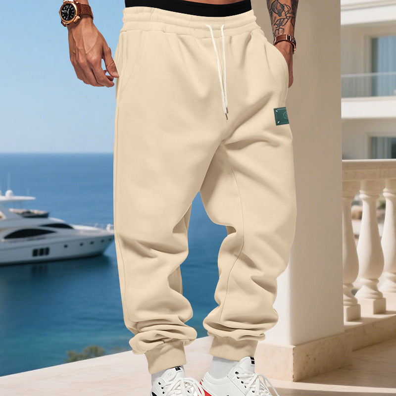 Herren nan relaxed-fit Jogginghose mit elastischem Tunnelzug, gerippten Bündchen und seitlichen Eingrifftaschen R&B