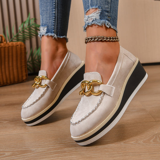Damen Wedge-Mokassins mit glänzendem Dekor und komfortabler Sohle R&B