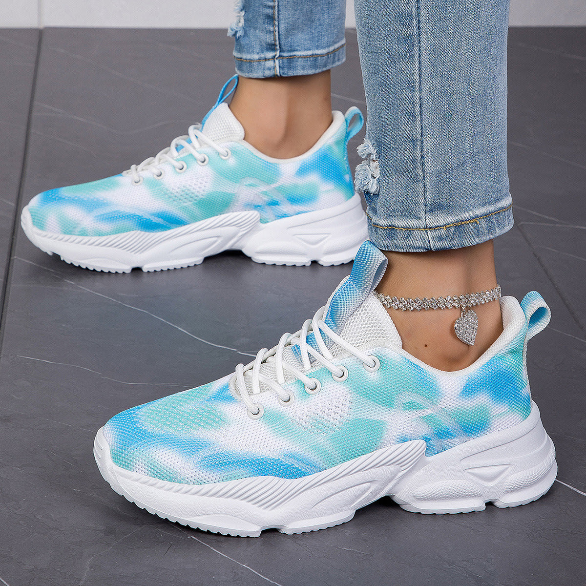 Damen Sportliche und farbenfrohe Laufschuhe mit atmungsaktivem Mesh-Obermaterial