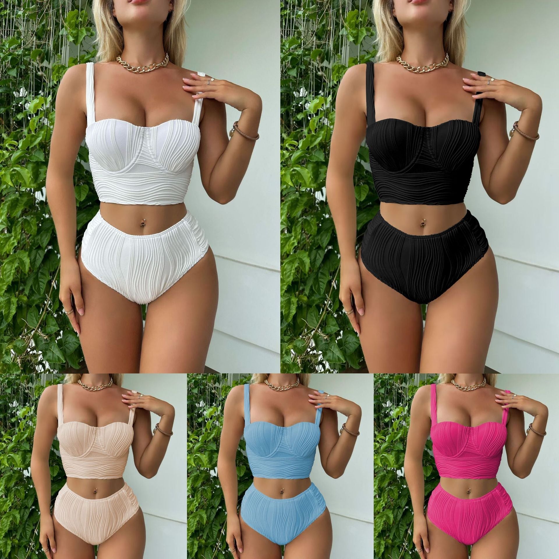 Damen Hochwertiger Badeset mit Raffungen R&B