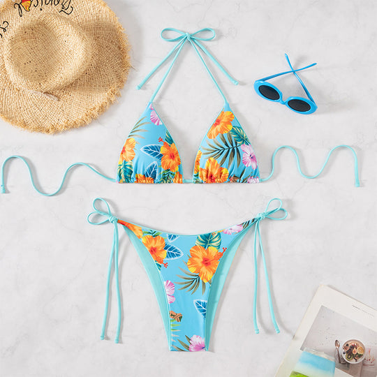 Damen Bikiniset mit floralem Muster und verstellbaren Trägern R&B