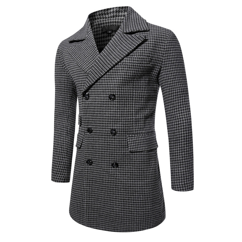 Herren eleganter Karoblazer mit doppelter Knopfleiste und stylischem Innenfutter