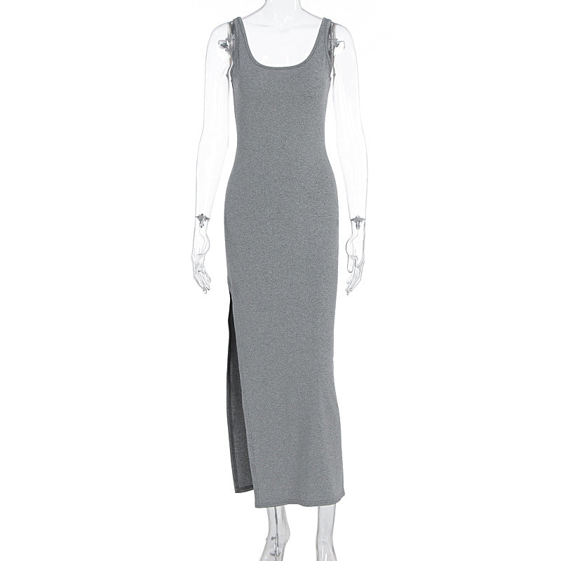 Damen Schlichtes Maxikleid mit hohem Seitenschlitz R&B