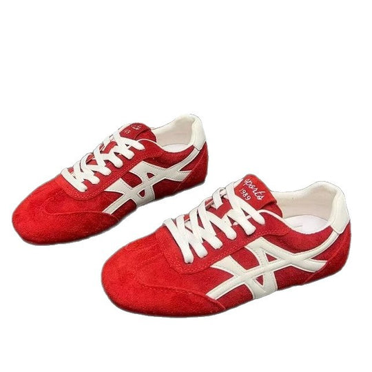 Damen Sportliche Sneakers aus hochwertigem Veloursleder mit atmungsaktiver Sohle R&B