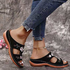 Damen Komfortable Sling Sandalen mit floralem Design