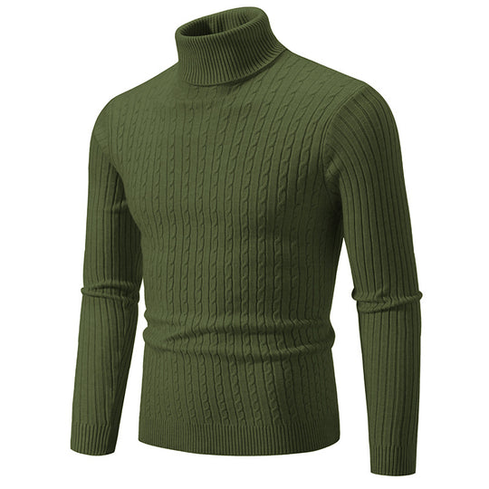 Herren Rollkragenpullover mit strukturiertem Zopfmuster R&B