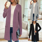 Damen Strickcardigan mit feinem Rippdesign und praktischen Taschen