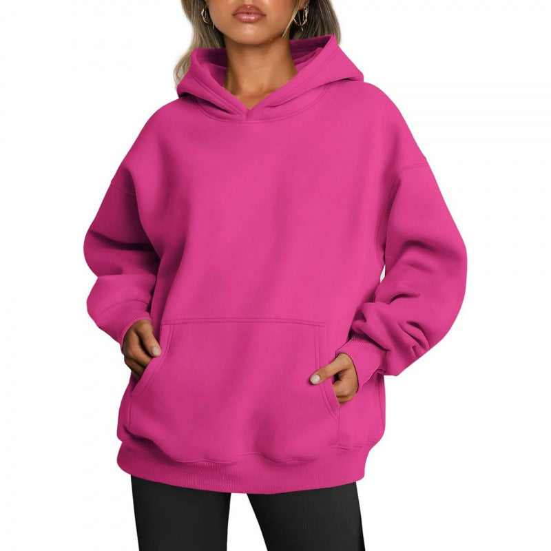 Damen Übergrößen Kapuzenpullover mit praktischen Taschen undlässigem Schnitt R&B